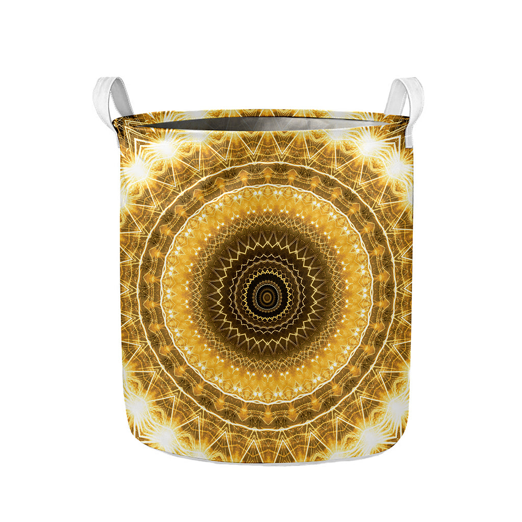 Gold Lights Kaleidoscope Print Collapsible Laundry Basket