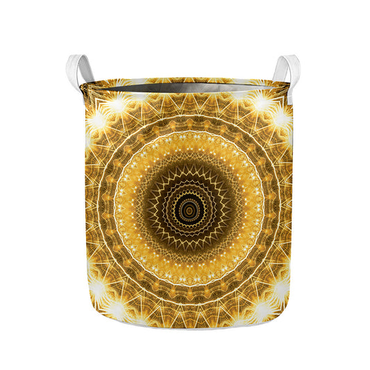 Gold Lights Kaleidoscope Print Collapsible Laundry Basket
