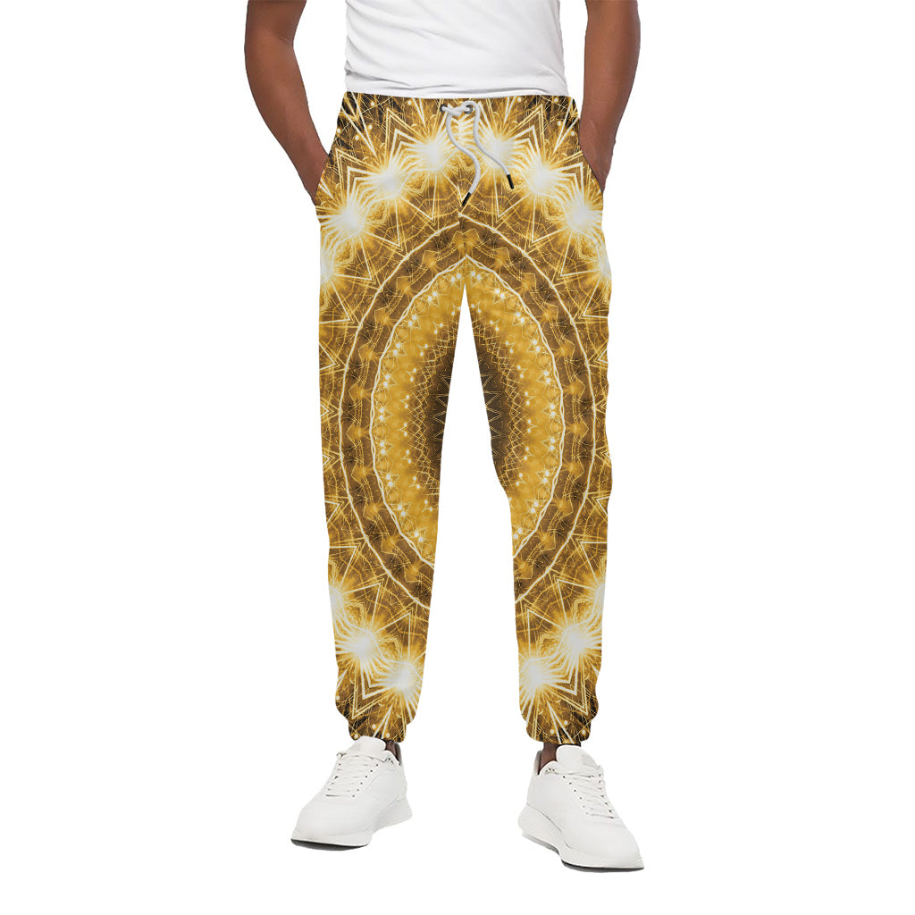 Gold Lights Kaleidoscope Print Cotton Pants