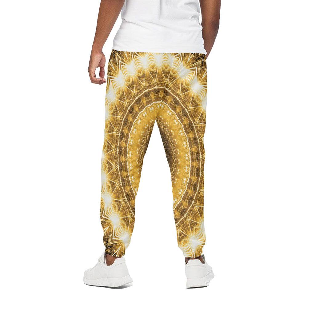 Gold Lights Kaleidoscope Print Cotton Pants