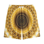 Gold Lights Kaleidoscope Print Cotton Shorts