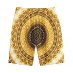Gold Lights Kaleidoscope Print Cotton Shorts