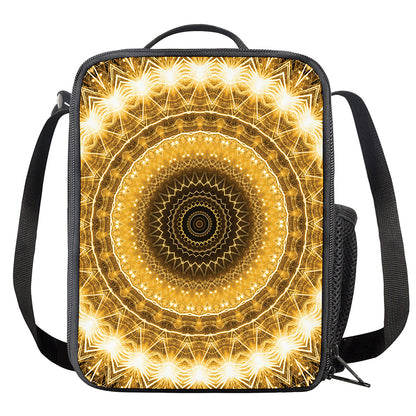 Gold Lights Kaleidoscope Print Crossbody Lunch Bag