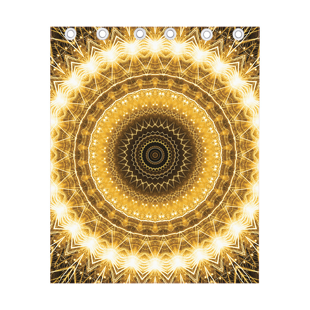 Gold Lights Kaleidoscope Print Curtain