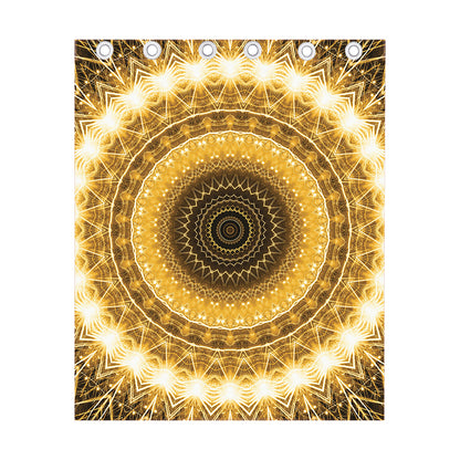 Gold Lights Kaleidoscope Print Curtain