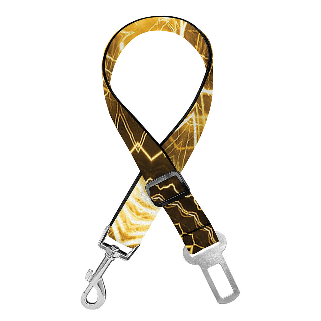 Gold Lights Kaleidoscope Print Dog Seat Belt