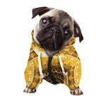 Gold Lights Kaleidoscope Print Dog Zip Up Hoodie