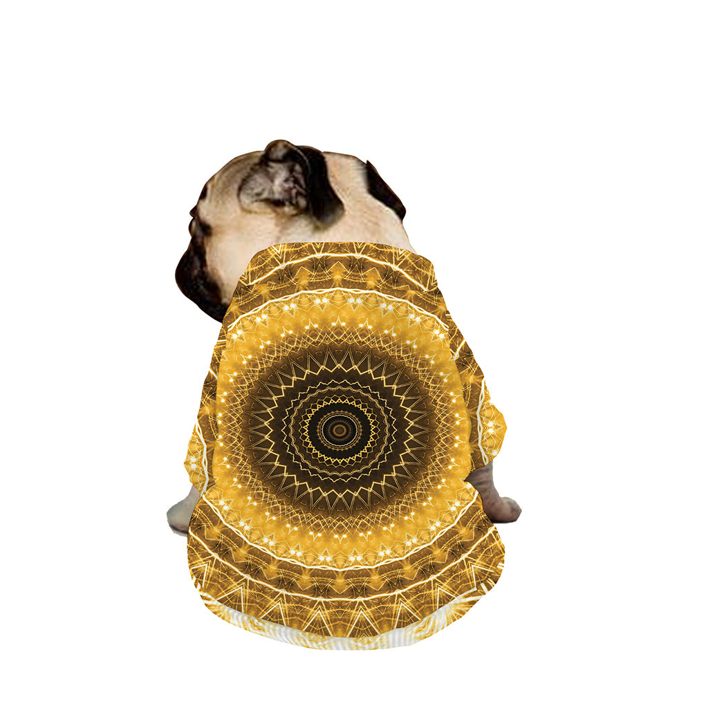 Gold Lights Kaleidoscope Print Dog Zip Up Jacket