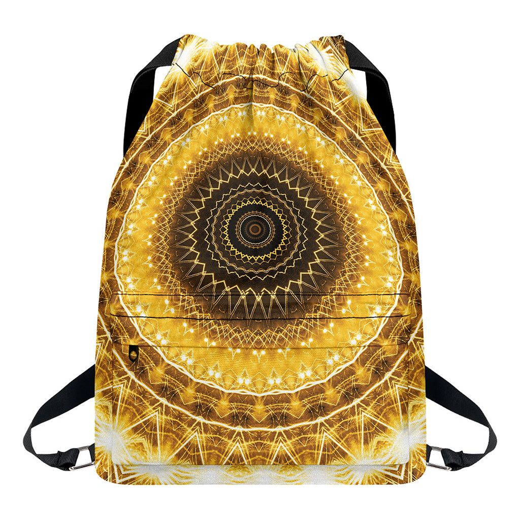 Gold Lights Kaleidoscope Print Drawstring Backpack
