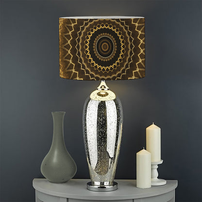 Gold Lights Kaleidoscope Print Drum Lamp Shade