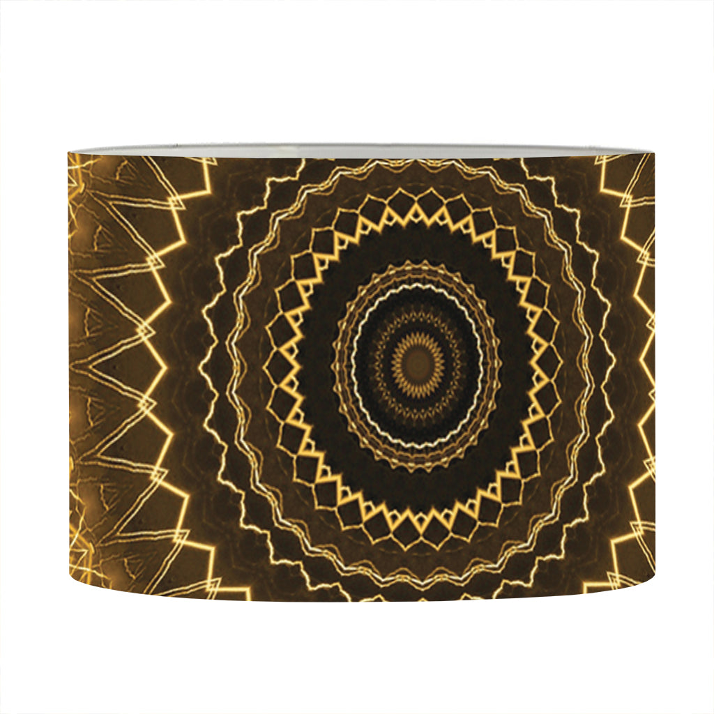 Gold Lights Kaleidoscope Print Drum Lamp Shade