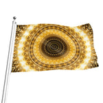 Gold Lights Kaleidoscope Print Flag