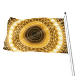 Gold Lights Kaleidoscope Print Flag