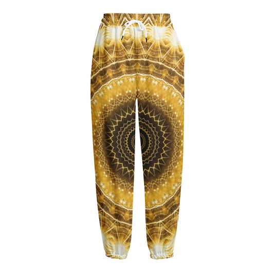 Gold Lights Kaleidoscope Print Fleece Lined Knit Pants