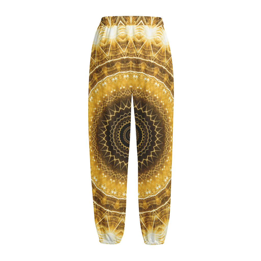 Gold Lights Kaleidoscope Print Fleece Lined Knit Pants
