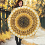 Gold Lights Kaleidoscope Print Foldable Umbrella