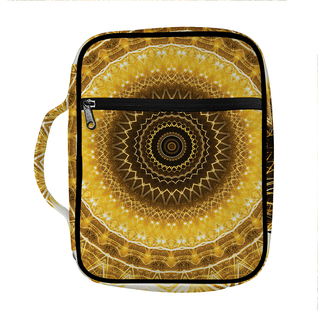 Gold Lights Kaleidoscope Print Front Pocket Bible Bag