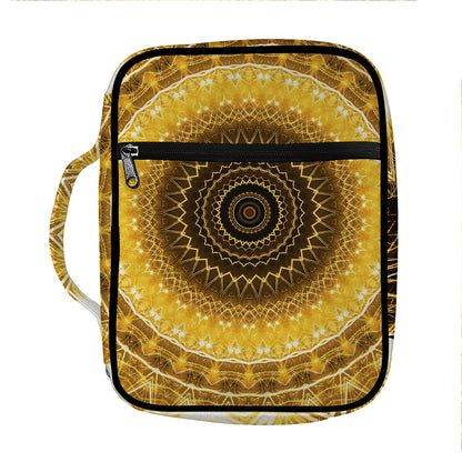 Gold Lights Kaleidoscope Print Front Pocket Bible Bag