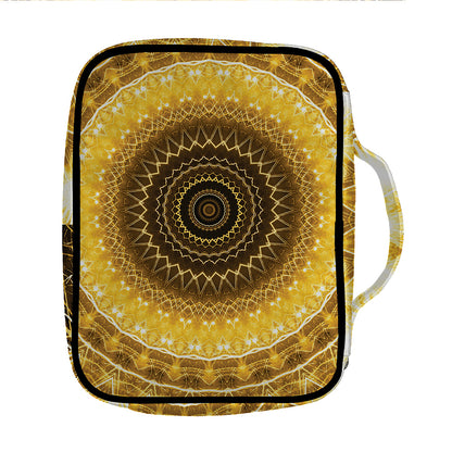 Gold Lights Kaleidoscope Print Front Pocket Bible Bag