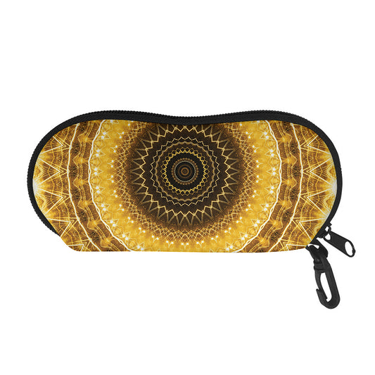Gold Lights Kaleidoscope Print Glasses Case