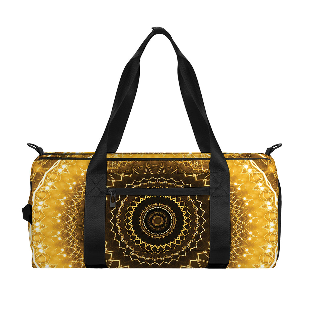 Gold Lights Kaleidoscope Print Gym Bag