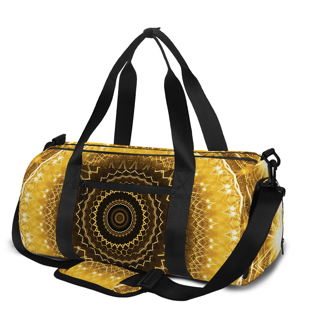 Gold Lights Kaleidoscope Print Gym Bag