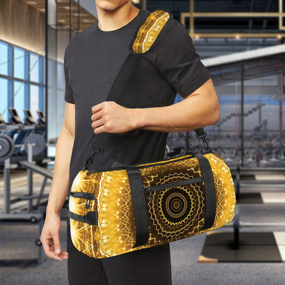 Gold Lights Kaleidoscope Print Gym Bag