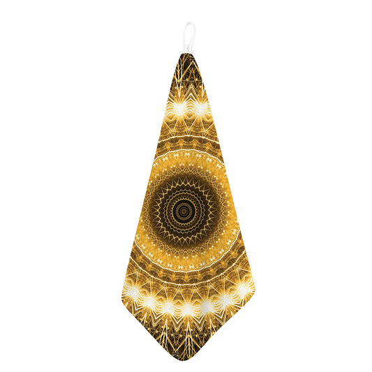 Gold Lights Kaleidoscope Print Hand Towel
