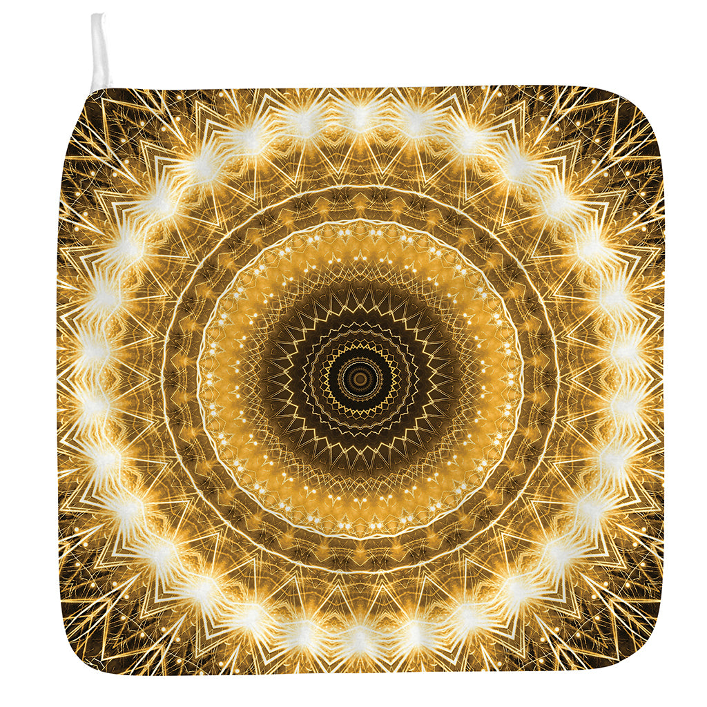 Gold Lights Kaleidoscope Print Hand Towel