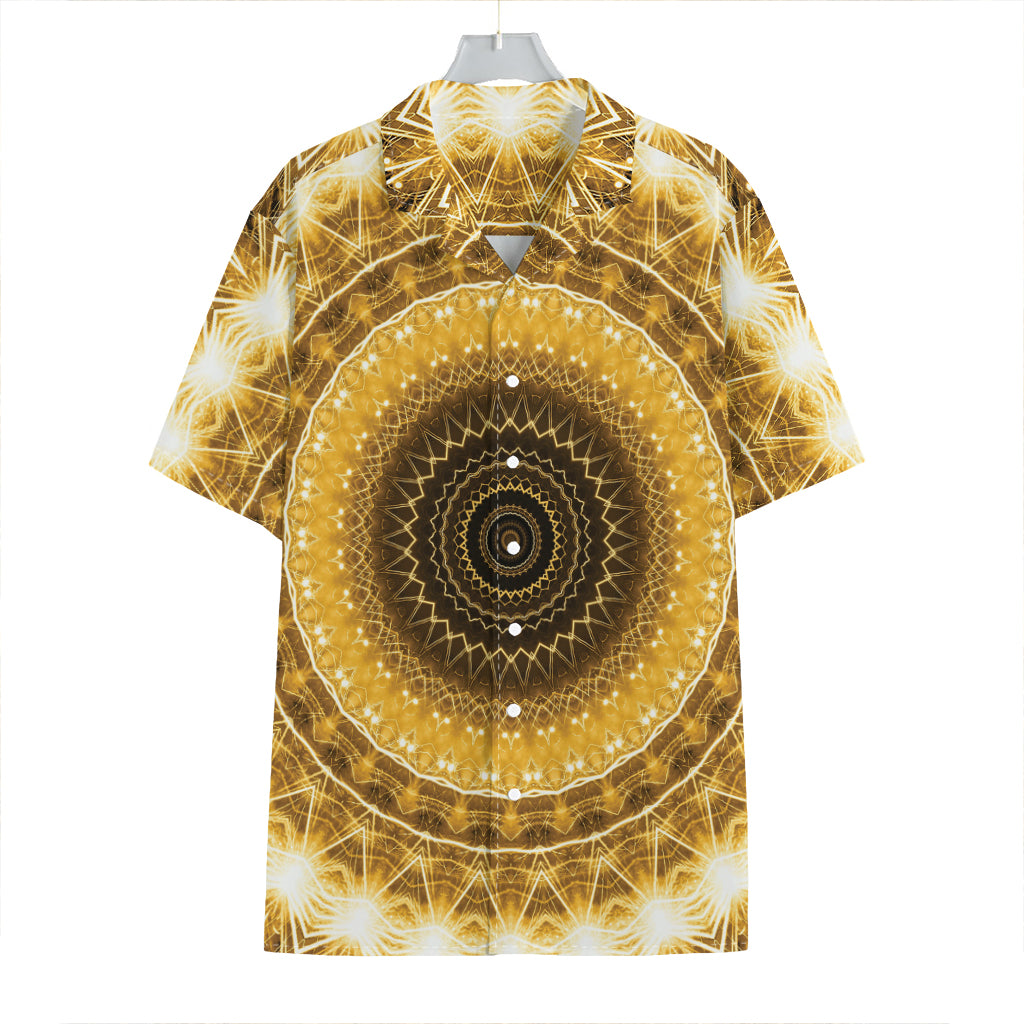 Gold Lights Kaleidoscope Print Hawaiian Shirt