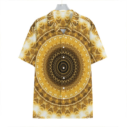 Gold Lights Kaleidoscope Print Hawaiian Shirt