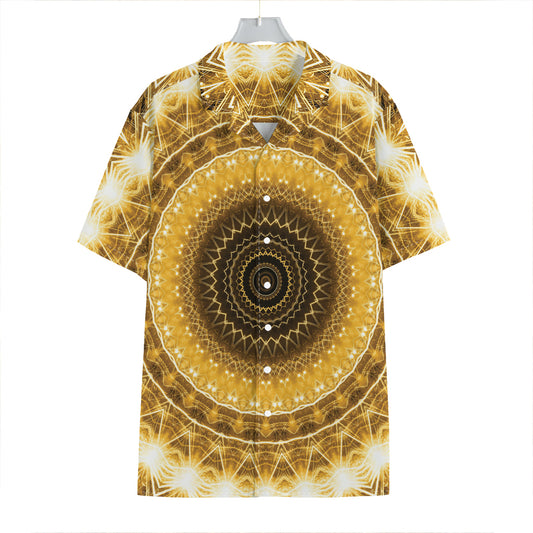 Gold Lights Kaleidoscope Print Hawaiian Shirt