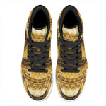 Gold Lights Kaleidoscope Print High Top Leather Sneakers