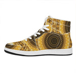 Gold Lights Kaleidoscope Print High Top Leather Sneakers