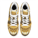 Gold Lights Kaleidoscope Print High Top Leather Sneakers