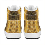 Gold Lights Kaleidoscope Print High Top Leather Sneakers