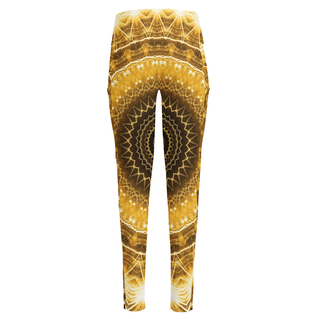 Gold Lights Kaleidoscope Print High-Waisted Pocket Leggings