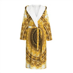 Gold Lights Kaleidoscope Print Hooded Bathrobe