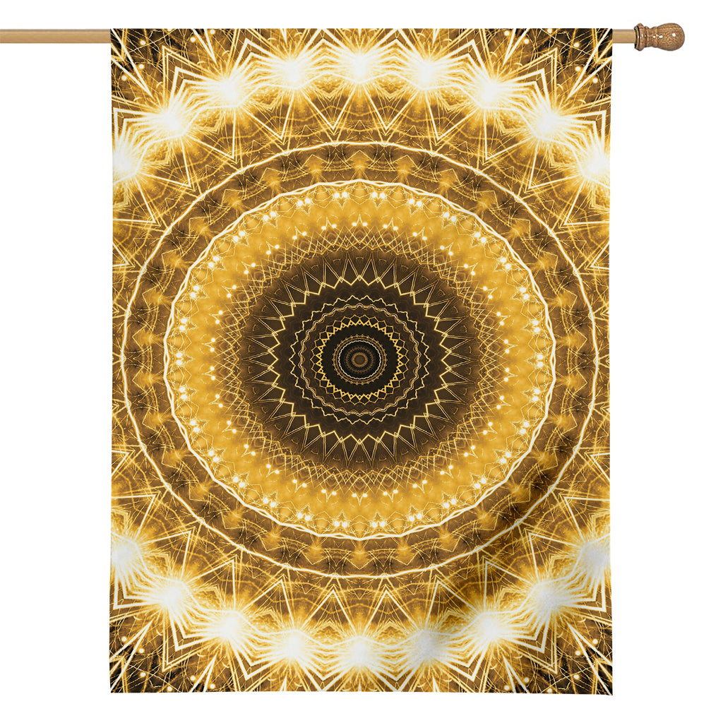 Gold Lights Kaleidoscope Print House Flag