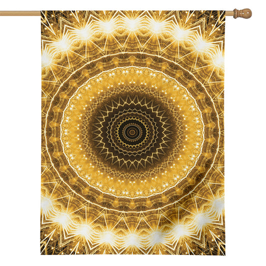 Gold Lights Kaleidoscope Print House Flag