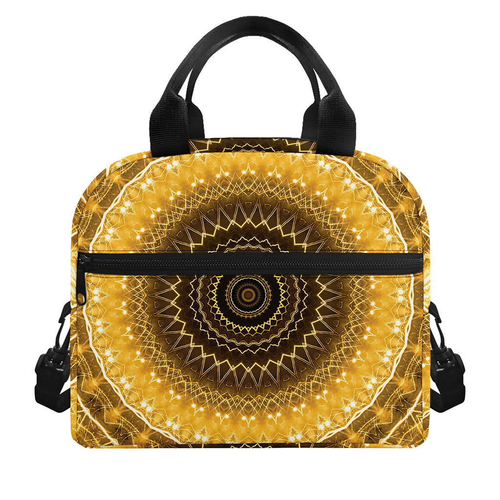 Gold Lights Kaleidoscope Print Insulated Lunch Bag