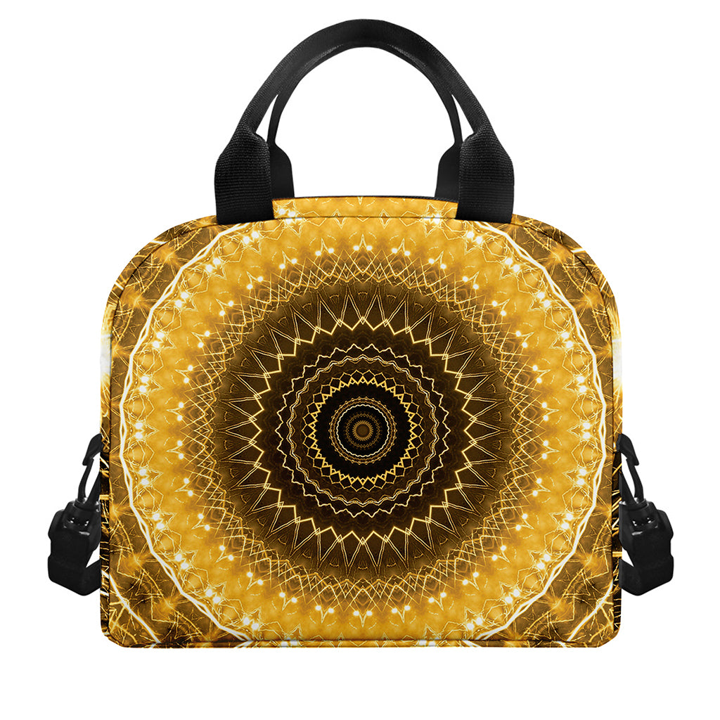 Gold Lights Kaleidoscope Print Insulated Lunch Bag