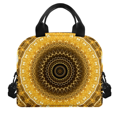 Gold Lights Kaleidoscope Print Insulated Lunch Bag