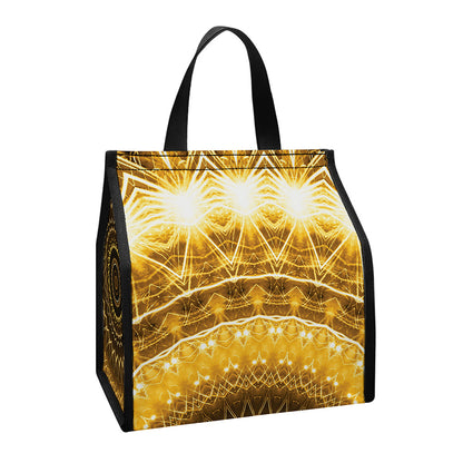 Gold Lights Kaleidoscope Print Insulated Lunch Tote