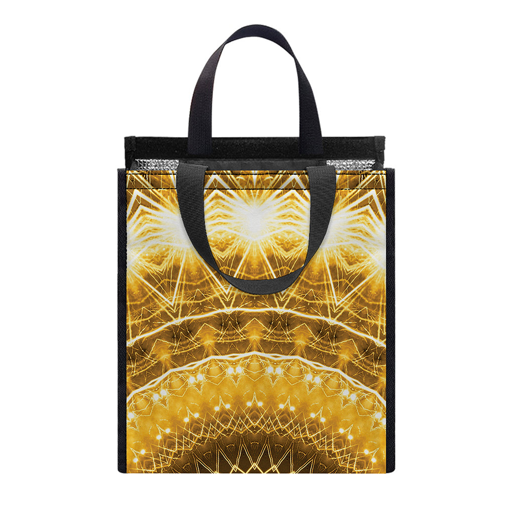 Gold Lights Kaleidoscope Print Insulated Lunch Tote