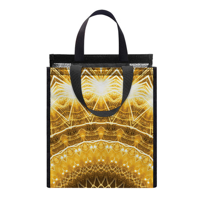 Gold Lights Kaleidoscope Print Insulated Lunch Tote