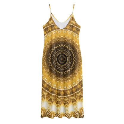 Gold Lights Kaleidoscope Print Jersey Midi Cami Dress