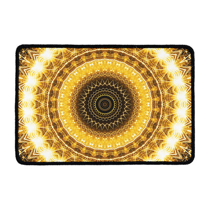 Gold Lights Kaleidoscope Print Kitchen Mat