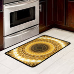 Gold Lights Kaleidoscope Print Kitchen Mat