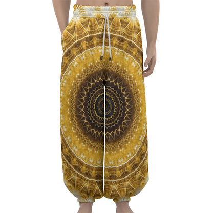 Gold Lights Kaleidoscope Print Lantern Pants